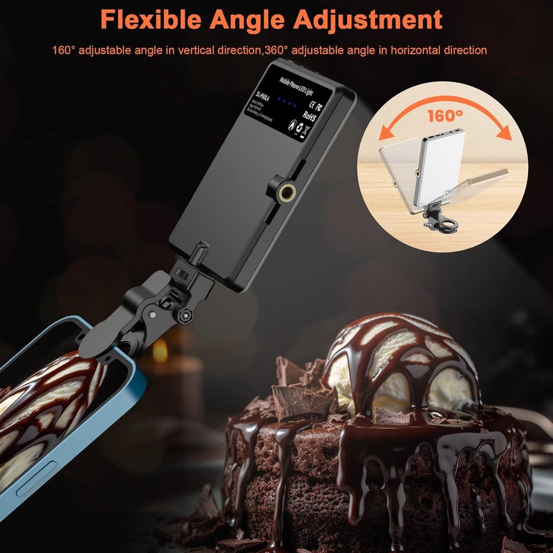 TONEOF Portable Selfie Light,Rechargable 60 LED PhoneLight with Clip & Double 1/4" Screw Hole,2500k-9000K Dimmable for iPhone,Android,Laptop,Tablet,Selfie/Video Conference - Image 3